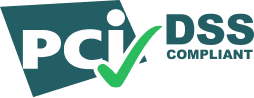 Pci dss compliant certification logo.