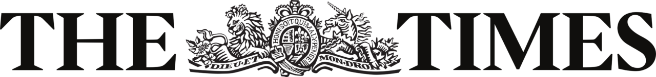 The logo of "The Times" newspaper, featuring a black design with the publication's name and an intricate emblem in the center.