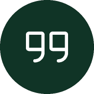 Circle with a dark green background and the number 99 in white in the center.