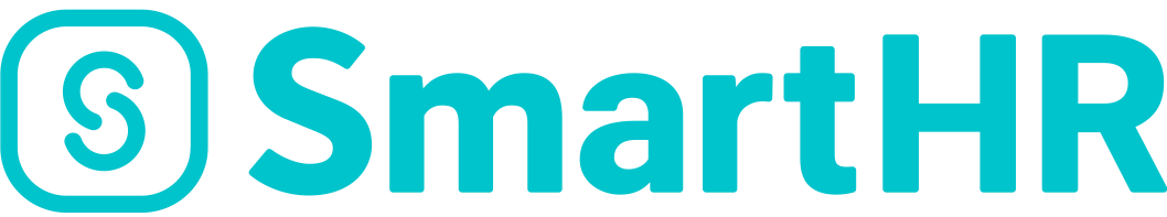 左側に円形で囲まれた「S」に似たアイコンとターコイズ色で「SmartHR」という文字が表示されたロゴ。