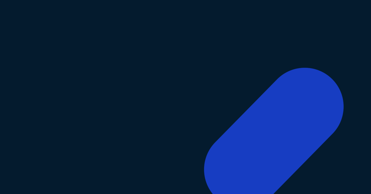 A dark blue background with a large blue rounded diagonal shape partially visible in the lower right corner.